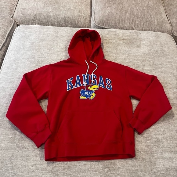 KU Jayhawks Red Hoodie  Unwind by League size Medium - Picture 1 of 4